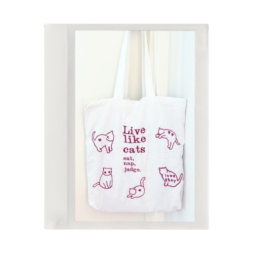 Meowme Embroidered Tote Bag (Red)