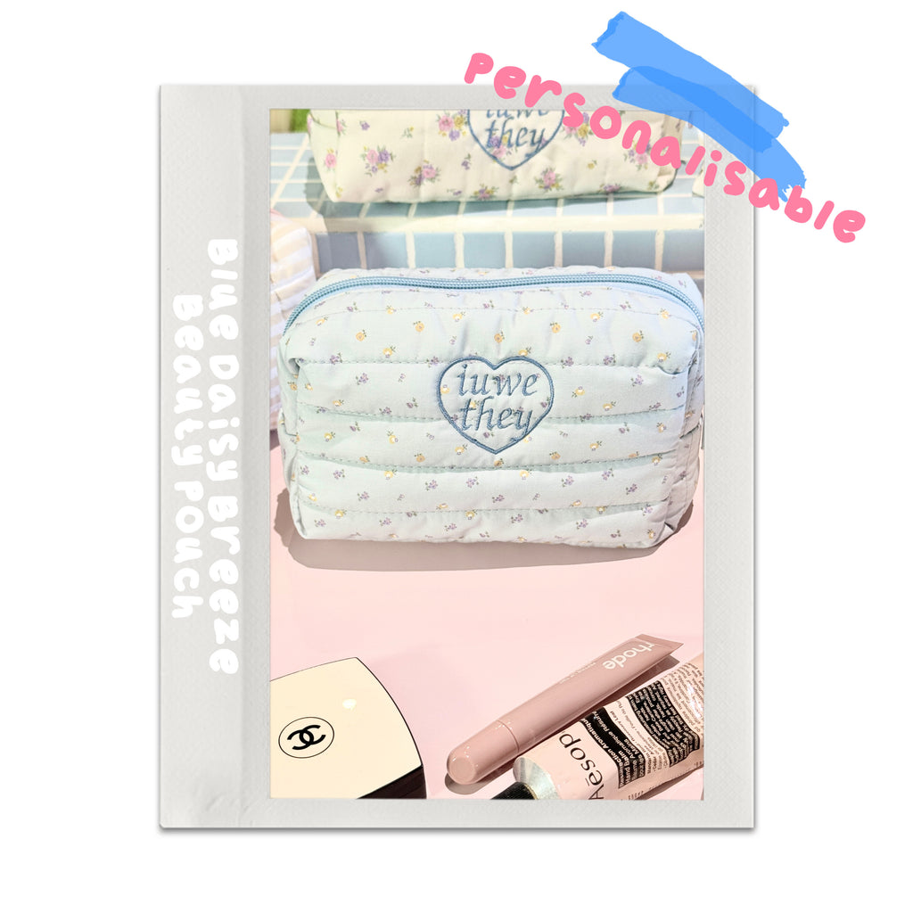Blue Daisy Breeze Beauty Pouch