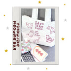 Pillow-like Shoulder Bag Embroidered Meowme