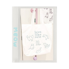 Meowme Embroidered Tote Bag (Mint Green)
