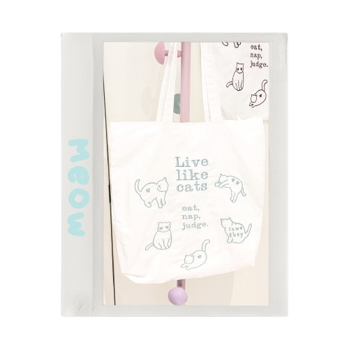 Meowme Embroidered Tote Bag (Mint Green)