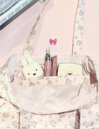 Pillow-Like Shoulder Bag Rosy Bloom Garden