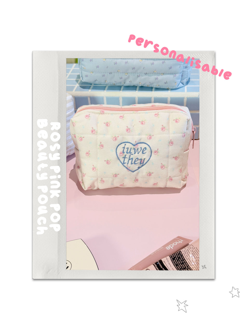 Rosy Pink Pop Beauty Pouch