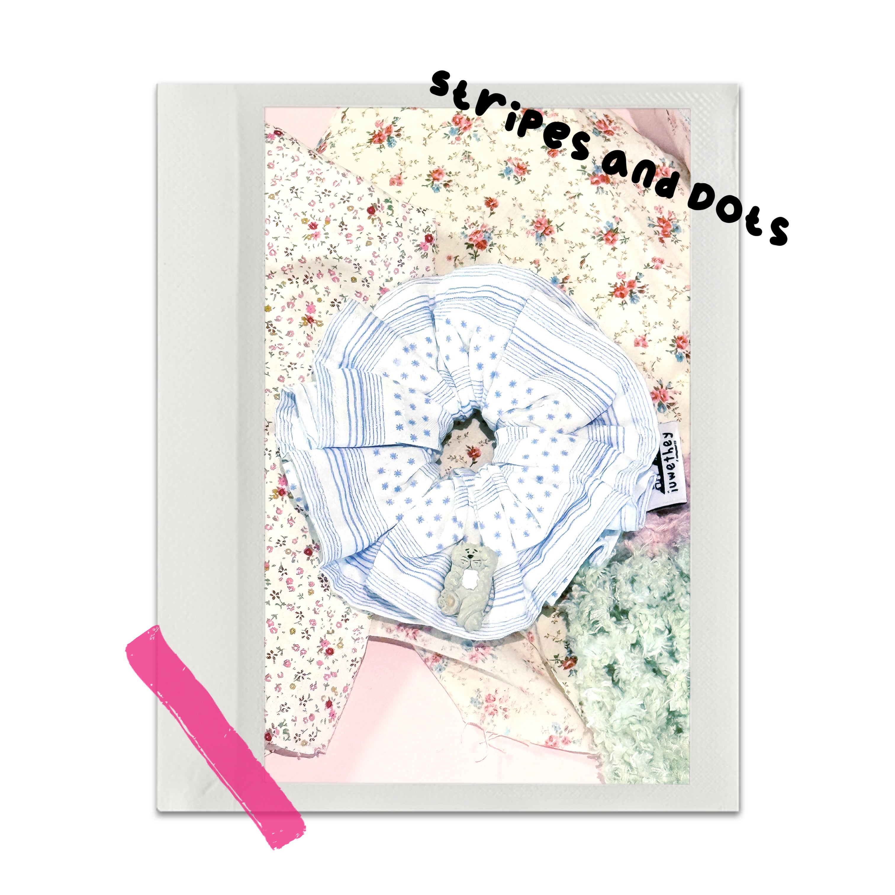 Stripes and Dots Scrunchie