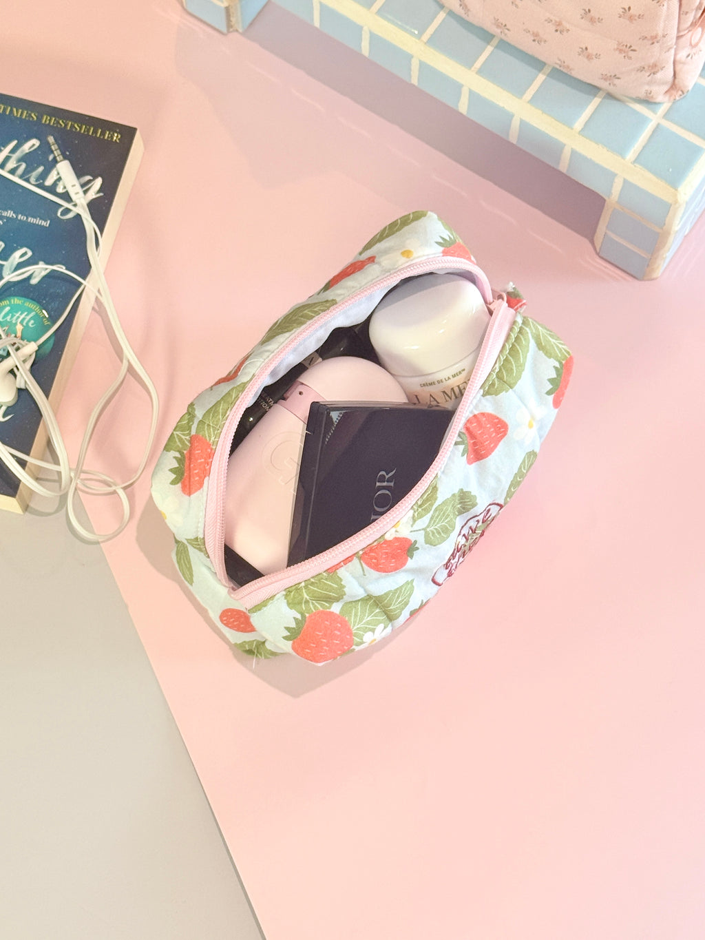 Fresh Strawberries Beauty Pouch